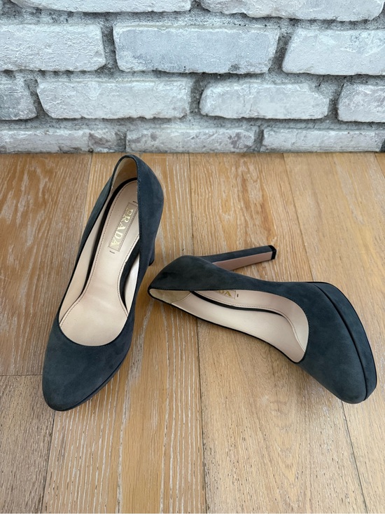 Prada Shoes - Prada Dark Gray Suede Stiletto Pumps NWOT